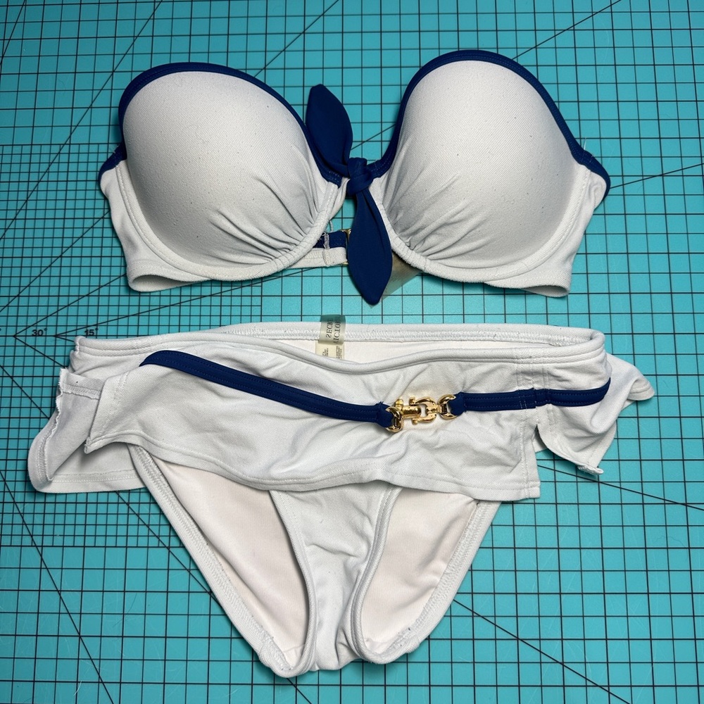 Victoria's Secret White and Blue Bikini Set
